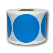 Zebra / Rollo 3" Round Direct Thermal Adhesive Labels (BL) 1" Core 4RLS of 500EA