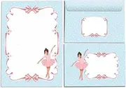 Letter Pad with Envelope for Kids Ballerina Stationery Set for Girls (A5 Pad with 25 Sheets + 15 Envelopes)