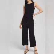 NWT CHICO’S Travelers Tie Waist Jumpsuit. Sz 3P (16-18P) minimalist liquid knit
