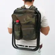 Camouflage Insulated Cooler Backpack Chair - Foldable Stool for Picnics & BB