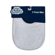 Big Softies 5 Pack Bibs, Grey