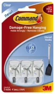 Command Small Plastic Wire Hooks 1.62 in. L 1 pk (Pack of 3)