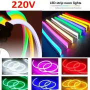 Modern 220V SMD 2835 Flex LED Strip Neon Rope Light Silicone Outdoor Sign Decor