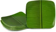 Melamine Banana Leaf Safe Dinner Plates Set 7.5 inch for Serving (Set of 8)