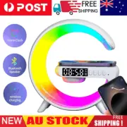 Phone Wireless Charging Base LED Night Light Bluetooth Speaker Timer Alarm Clock