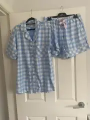 Peter Alexander Ladies Pyjama Set Blue Check Large
