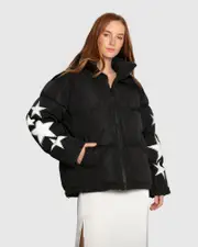 [Belle & Bloom] A Star Is Born Puffer Jacket - Black