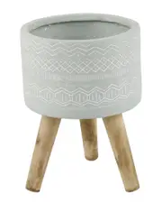 Flora Bunda 10in Tribal Fiberglass Planter