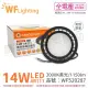 【DanceLight 舞光】4入組 LED 14W 3000K 黃光 AR111 全電壓 黑殼霧面 高演色 燈泡_ WF520287