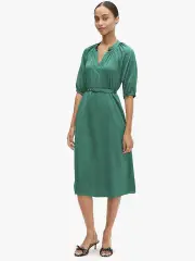 fluid jacquard midi dress