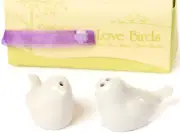 NEW in Box - Salt And Pepper Shakers Love Birds Small WHITE Porcelain