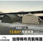 【豪野家HOYAKA戶外】韓國COODY 軍鑫 13.68 加厚棉布充氣帳篷 充氣帳篷 充氣帳 帳篷 棉帳 科技棉