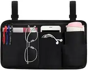 Wheelchair Side Storage Bag w/Cup Holder, Wheelchair Armrest Accessories Pouch with Pen Slot for Power Wheelchairs, Walkers, Rollators