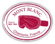 Mont Blanc Chamonix France Retro Ski Resort Stamp Car Bumper Sticker Decal