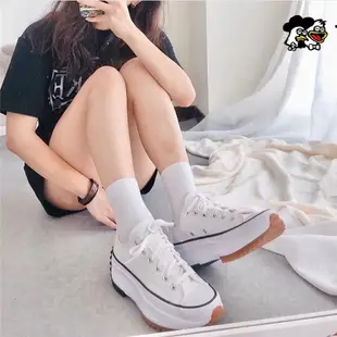 韓國代購 Converse Run Star Hike 厚底帆布鞋 黑色 白色 墨綠 鋸齒 增高 防滑 166800C