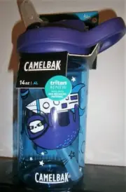 CamelBak Eddy Kids 400ml Water Bottle NEW Child Safe Spill Proof Sloths in Space