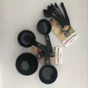 New KitchenAid Black Classic Set of 9 Measuring Cups and Spoons