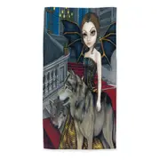 Wolf Manor Elegant Fairy Walking in the Mansion Beach Towels Medium Large Extra Large