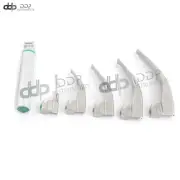 NEW ORIGNAL FIBER OPTIC Laryngoscope Mac Set of 5 BLADE & HANDLES EMT LS-3099