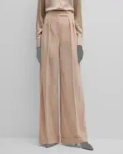 Max Mara Women's Pink Faraday Pleated Wool Trousers Pants Size 6