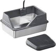 yuksok Cat Litter Tray with High Sided and Cat Litter Ramp Splashproof Heightened Fence for Multiple Cats, Deep Gray