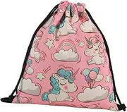GAROZATION Unicorn Drawstring Backpack for Lightweight Polyester Bag with Drawstring Closure for School Travel Gym and Outdoor Activities Durable and Safe Design