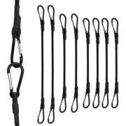 Mini Short Bungee Cords With Carabiner Hooks 8pack Black Extra Strong Bungee