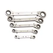 Supatool METRIC RATCHET RING SPANNER SET 5Pcs Heavy Duty Use- Metric Or Imperial
