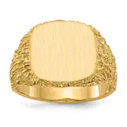 14K Yellow Gold 13.5x13.5mm Closed Back Men's Signet Ring