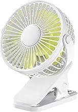 Fan Powered Clip on Mini Fan Rechargeable USB Powered 3 Speed Multi-Purpose Small But Powerful for Bedroom Table Office Handheld Fan Office