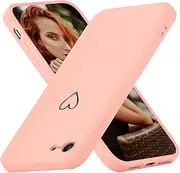 UEEBAI Case for iPhone SE 2022 5G/iPhone 7/iPhone 8/iPhone SE 2020, Straight Side Liquid Silicone Case Shockproof Full Protection Phone Case Anti-Scratch Microfiber Cover for iPhone SE3/SE2 - Pink#