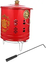Paper Incinerator Bucket Durable Enamel Burn Barrel with Lid Efficient Paper Burning Cage for Garden Use Corrosion Resistant Easy to Clean and Move