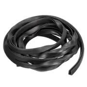 23/64"x 7/16"x 11.5ft Rubber U Channel Edge Trim Flat Fits 4.5-5mm Edge, Black