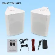Pair Herdio 5.25" In/Outdoor Bluetooth Speakers Patio Waterproof Wall Mount 300W