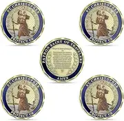 5 Pcs St. Christopher Challenge Coin for Travelers