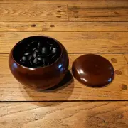RARE Nintendo Japanese Go Stone Vtg Goishi Game Piece Set Black Vintage