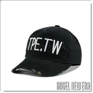 【ANGEL NEW ERA 】TPE.TW  Taipei 台灣 台北 地區 帽 破壞 水洗 卡車帽 仿舊 黑