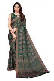 Women's Chiffon Printed Saree with Blouse Piece