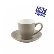 36x Coffee Cup & Saucer Stone Grey 200mL Bevande Cono Tea Hot Chocolate Cups