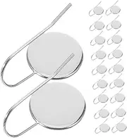 KALLORY 20pcs Hook Earring Cabochon Settings: Stainless Steel Dangle Earrings Bezel Cabochon Tray Blank Ear Wires Hook for DIY Craft Jewelry Making Silver