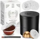 Reusable Vertuo Capsule Kit, for Nespresso Pods 1 Holder + 50 Foils