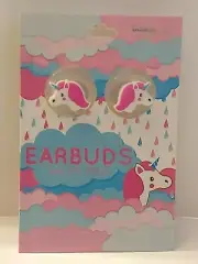 GABBA GOODS PINK/WHITE UNICORN Silicone Earbuds WITH Mic (BRAND NEW!!)