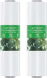 FUGACITY Stretch Wrap Film-2 Pack 15 inch Wide 1000ft Heavy Duty Shrink Wrap,60 Gauge 500% Stretch Industrial Strength for Pallet Wrap, Furniture Wrapping Moving & Protection (Rolls Only)