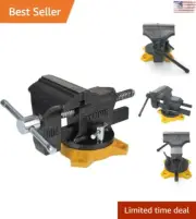Heavy-Duty 4-Inch Bench Vise - Versatile 270 Degree Swivel Base - Gray