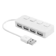 Switch Control 480Mbps Hi-speed 4 Port USB2.0 Hub w LED Indicator for Computer