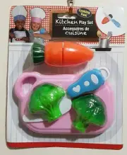 Cooking Fun Kitchen Playset Kids Lunch Carrot & Broccoli Utensils B New