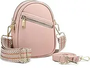 LoZoDo Small Crossbody Bags for Women Trendy Leather Purses and Handbags Designer Cell Phone Bag Wallet Purse with Wide Strap, D1-pink Purse for Women