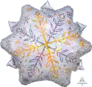 Christmas Shining Snow Flake SuperShape Foil Balloon 45cm Approx