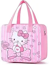 Cute Lunch Box for Women, Insulated Lunch Bag, Pink Reusable Lunch Tote Bag for Work Picnic Travel