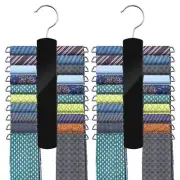 Tie Rack Tie Hanger 2Pack Premium Wooden Tie Organizer 40 Storage Capacity Ti...